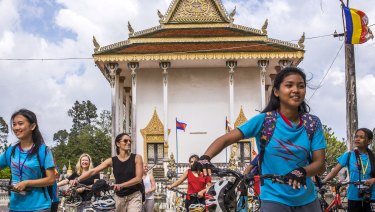 The Journeys of Change bike tour in Phnom Penh. 