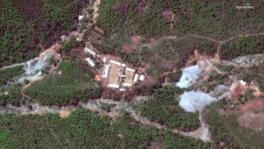 This May 23, 2018 satellite image shows the nuclear test site in Punggye-ri, North Korea.  