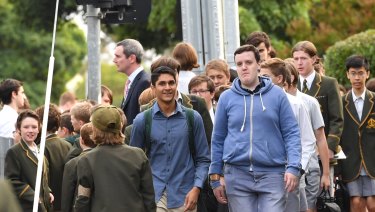 Some  Trinity students wore casual clothes to school on Tuesday to protest the sacking of Rohan Brown.