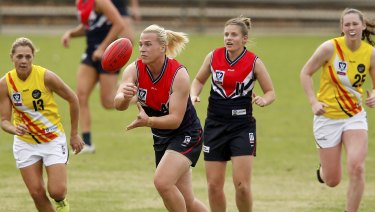Mouncey had a run in the ruck and up forward. She set up a goal and then snapped one of her own.