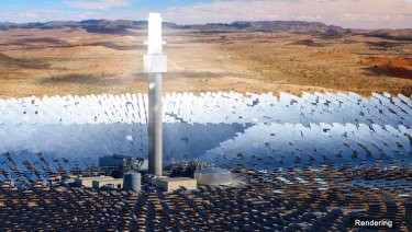 An artist's rendering of the Aurora Solar Thermal Plant.