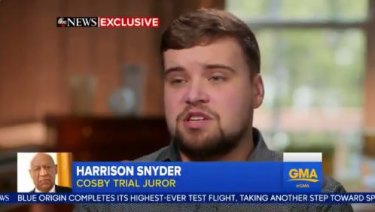 Harrison Snyder, a juror in the Bill Cosby retrial, said the comedian's own deposition sealed his fate. 