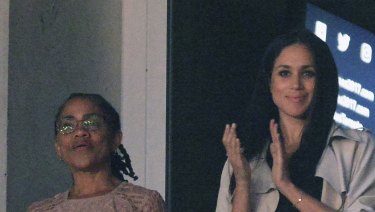 Meghan Markle, right, watches the closing ceremony of the Invictus Games with her mother Doria Ragland in Toronto, Canada, last year.