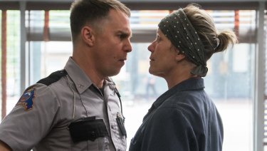 Sam Rockwell, left, and Frances McDormand in a scene from Three Billboards Outside Ebbing, Missouri. 