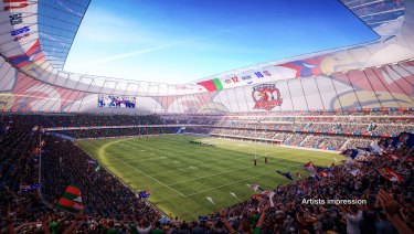 An artists impression of the proposed Allianz Stadium rebuild.