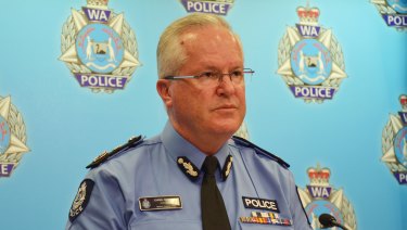 WA Police Commissioner Chris Dawson speaks on Friday about the shooting near Margaret River.