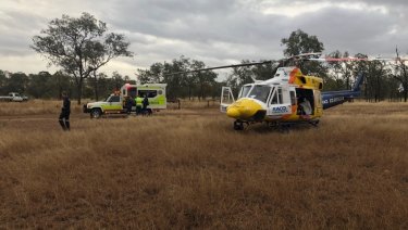 The 21-year-old Rockhampton man crashed into the bird as he was travelling along Marlborough Sarina Road, west of Mackay.