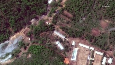 Several Western journalists were at the Punggye-ri test site in North Korea, pictured here via satellite, to witness its destruction.