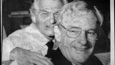 Then Opposition Leader Bill Hayden, pictured with Bob Hawke, was the only Australian to enter a secret room at Pine Gap.