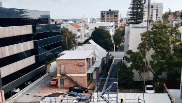 The construction site on Emerald Street in West Perth.