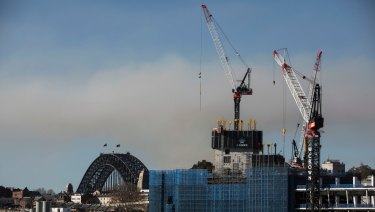 The Crown Casino under construction at Barangaroo. It's set for completion in 2021.
