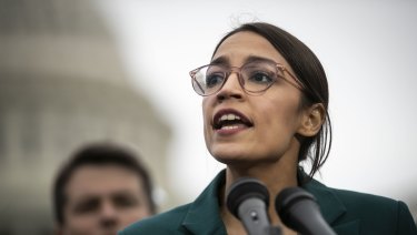 New York congresswoman Alexandria Ocasio-Cortez launched the Green New Deal in Washington DC in February.