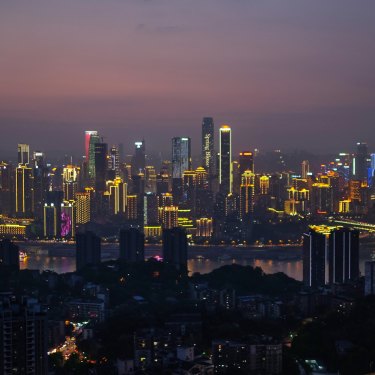 Chongqing â€“ population 30 million â€“ at twilight. 