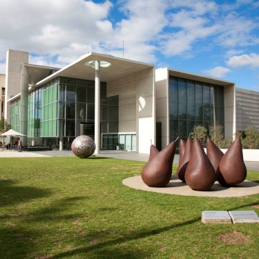 George Baldessin's pears outside the National Gallery of Australia. 