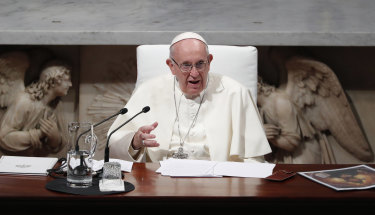 Pope Francis says he shared the "pain and shame" of the Catholic Church.