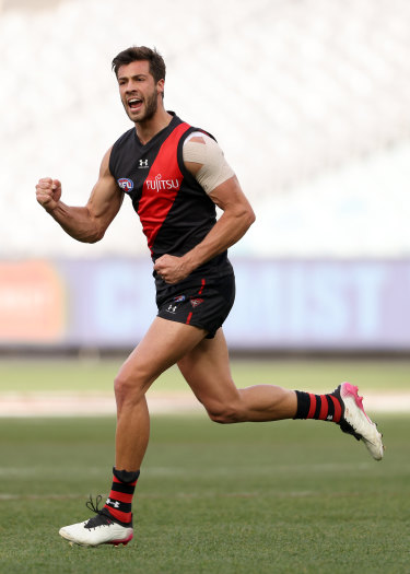 Kyle Langford celebrates a goal.