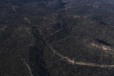 Part of the heavily burnt catchment of Lake Burragorang and Warragamba Dam, west of Sydney. 