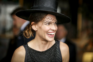 ''I love Australia": Hilary Swank at the 2015 Derby Day in Melbourne.