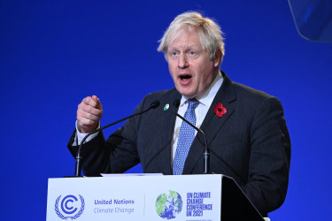 Boris Johnson says the world is facing a “doomsday” scenario on climate change.