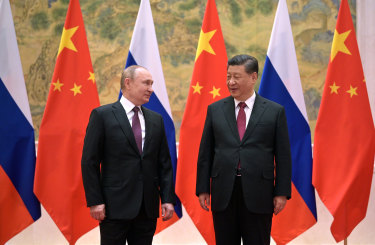 Prezydent Rosji Władimir Putin i prezydent Chin Xi Jinping w Pekinie na początku tego miesiąca.