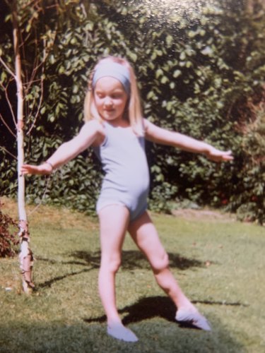 Claire Thomas in her ballet gear at the age of five. 
