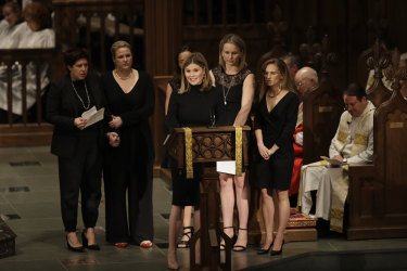Jenna Bush Hager speaks during the funeral service.