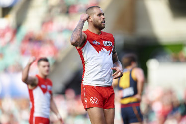 Flexing his muscle: Intrigue over Lance Franklin’s future continues, although the Brisbane Lions have denied any links to him.