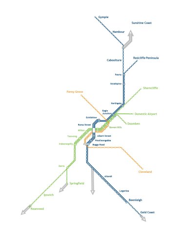The blueprint shows how the south-east Queensland rail network will be transformed after the opening of Cross River Rail in 2025.