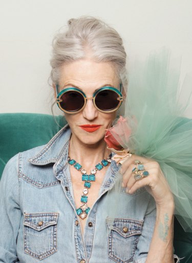 Linda Rodin was one of the older models who featured in Karen Walker's eyewear campaign.