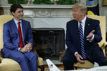 President Donald Trump meets with Canadian Prime Minister Justin Trudeau on Thursday. 
