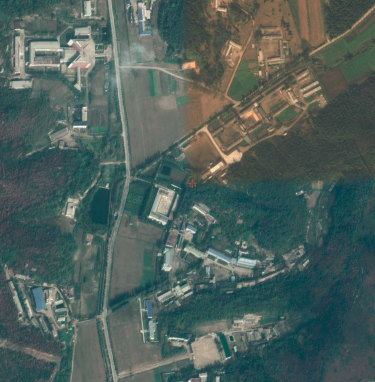 A commercial satellite image shows North Korea’s Sanumdong missile site.
