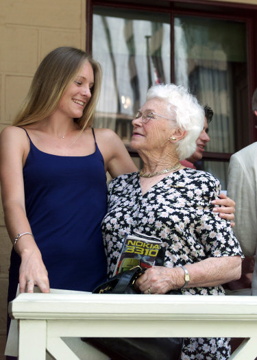 The HSC All rounder awards in 2000 were presented at state Parliament, with some 69 recipients. Helen Daly from James Ruse, is congratulated by her grandmother Phyll Roberts.