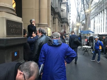 The steps of the Supreme Court on the morning of the Pell Appeal decision