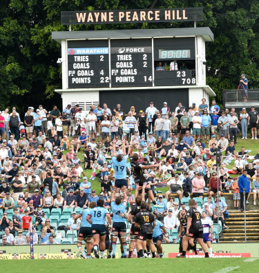 The Waratahs in their victory over the Force in March.