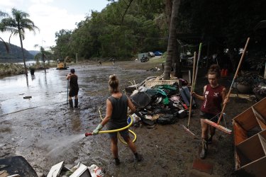 Cleaning up after the big floods in the Hawkesbury Region in March this year.