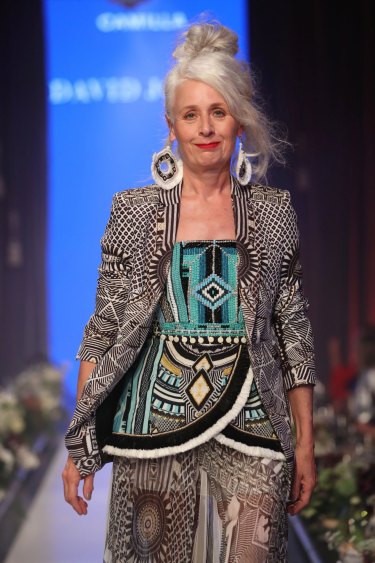 Unmissable opportunity ... Sarah Jane Adams, 62, made her catwalk debut for David Jones this month.