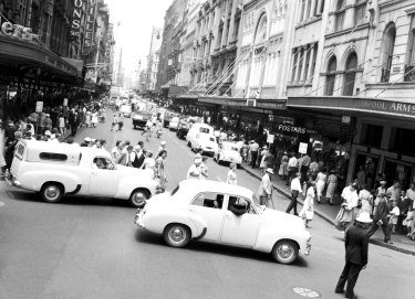 Another view of Pitt Street on December 23, 1957.