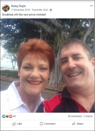 Mundingburra LNP candidate Glenn Doyle with Pauline Hanson