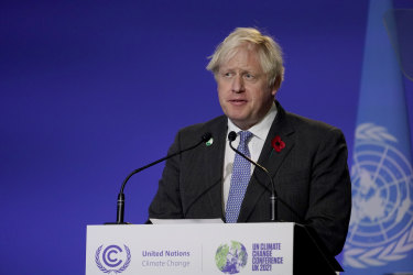 Boris Johnson opens the UN climate summit in Glasgow, Scotland.