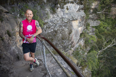 Blisters, cramping and fatigue are among the ailments Gavin Clifton will endure during his 12-hour climb up and down the steep walking track in the Blue Mountains.
