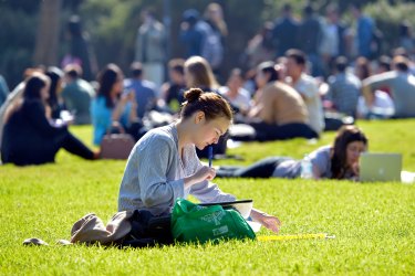 The University of Melbourne reported an $8 million surplus, despite a 22 per cent decline in international student enrolments.