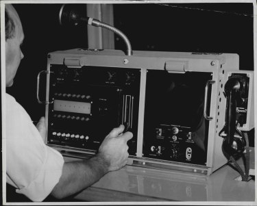 Camera switching console, December 7, 1956. 