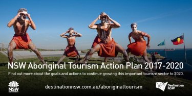 An advertisement for Destination NSW’s most recent Aboriginal Tourism Action Plan, posted to its Facebook page.