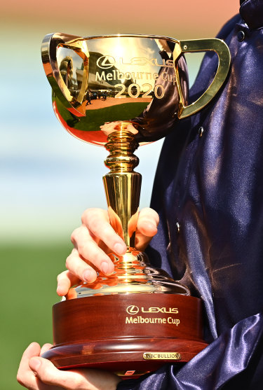 Last year’s Melbourne Cup trophy.