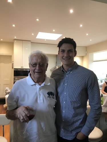Murray Weideman with his grandson, Melbourne player Sam Weideman.