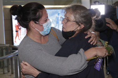 There were emotional scenes at Sydney Airport on Monday morning as Australians returned home.