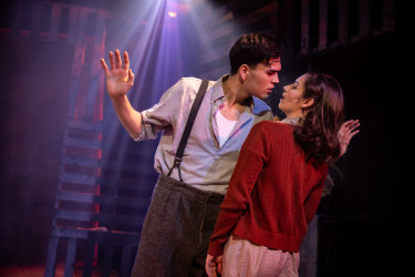 Bonnie (Teagan Wouters) and Clyde (Blake Appelqvist) at the Hayes Theatre’s Bonnie and Clyde.