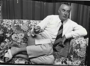 Gough Whitlam lounging at home in 1969.