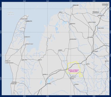 The Uaroo renewable energy hub has a lower cyclone risk than areas near the coast.