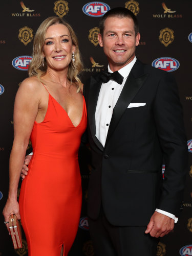 Ben Cousins arrives with Kelley Hayes.
